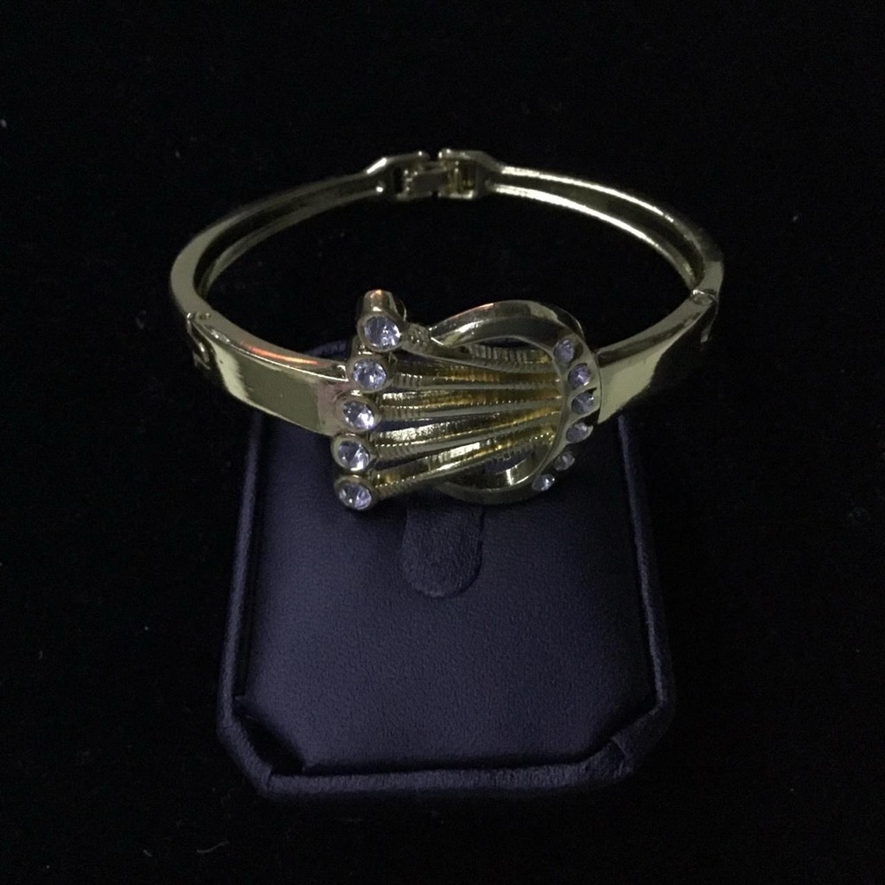 Gold Bracelet with Crystal Detailing
